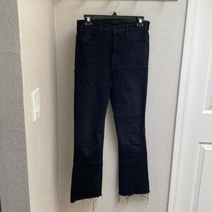 Mother The Hustler Ankle Fray Jeans in Not Guilty wash (Black)